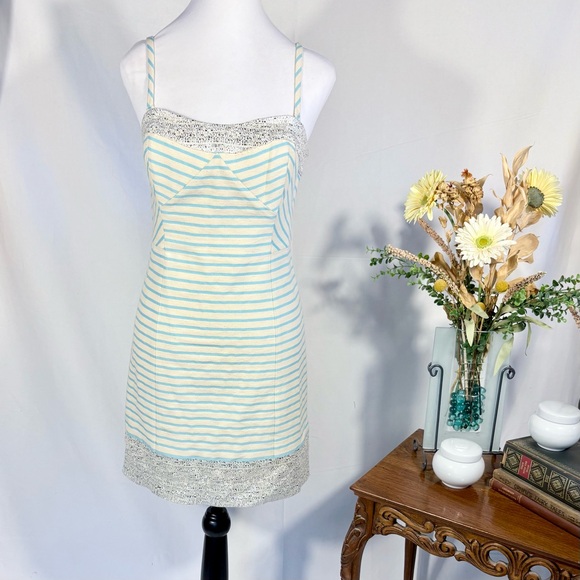 Lilly Pulitzer Remi Blue Horizon Bayview Stripe Metallic Corset Dress Sz 6💛 - Picture 13 of 13